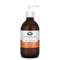 Bloomtown hand and body wash - the grove - blood orange and pink grapefruit. Vegan and cruelty-free. Available at Lovethical along with plenty of other vegan and cruelty-free beauty products, makeup, make up, toiletries and cosmetics for all your gift and present needs. 
