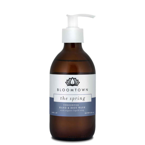 Bloomtown hand and body wash - the spring - unscented. Vegan and cruelty-free. Available at Lovethical along with plenty of other vegan and cruelty-free beauty products, makeup, make up, toiletries and cosmetics for all your gift and present needs. 