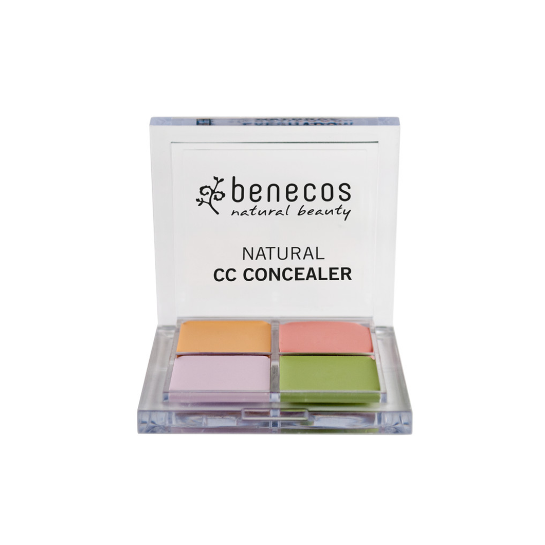 4 part palette of benecos cc concealer. Vegan and cruelty-free. Available at Lovethical along with plenty of other vegan and cruelty-free beauty products, makeup, make up, toiletries and cosmetics for all your gift and present needs. 