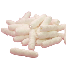 Load image into Gallery viewer, Flawless corn fibre dental floss refill - peppermint. Image shows loads of the bundles of corn fibre floss in a pile. Vegan and cruelty-free. Available at Lovethical along with plenty of other vegan and cruelty-free beauty products, makeup, make up, toiletries and cosmetics for all your gift and present needs. 

