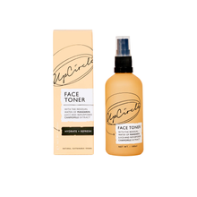 Load image into Gallery viewer, Bottle of UpCircle face toner with mandarin and chamomile, boxed and unboxed. Vegan and cruelty-free. Available at Lovethical along with plenty of other vegan and cruelty-free beauty products, makeup, make up, toiletries and cosmetics for all your gift and present needs. 
