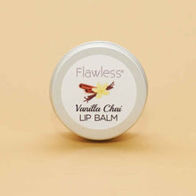 Load image into Gallery viewer, Flawless vanilla chai lip balm closed tin. Vegan and cruelty-free. Available at Lovethical along with plenty of other vegan and cruelty-free beauty products, makeup, make up, toiletries and cosmetics for all your gift and present needs. 
