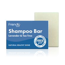 Load image into Gallery viewer, Friendly Soap lavender and tea tree shampoo bar.
