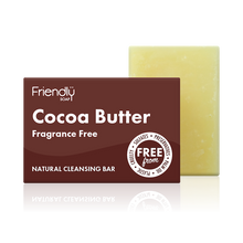 Load image into Gallery viewer, Friendly Soap cocoa butter fragrance-fee cleansing bar, boxed and unboxed. Vegan and cruelty-free. Available at Lovethical along with plenty of other vegan and cruelty-free beauty products, makeup, make up, toiletries and cosmetics for all your gift and present needs. 
