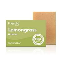 Friendly Soap lemongrass and hemp soap, boxed and unboxed. Vegan and cruelty-free. Available at Lovethical along with plenty of other vegan and cruelty-free beauty products, makeup, make up, toiletries and cosmetics for all your gift and present needs. 