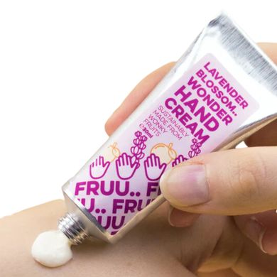 Fruu lavender hand cream. Vegan and cruelty-free. Available at Lovethical along with plenty of other vegan and cruelty-free beauty products, makeup, make up, toiletries and cosmetics for all your gift and present needs. 