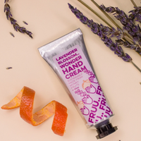 Fruu lavender hand cream. Vegan and cruelty-free. Available at Lovethical along with plenty of other vegan and cruelty-free beauty products, makeup, make up, toiletries and cosmetics for all your gift and present needs. 