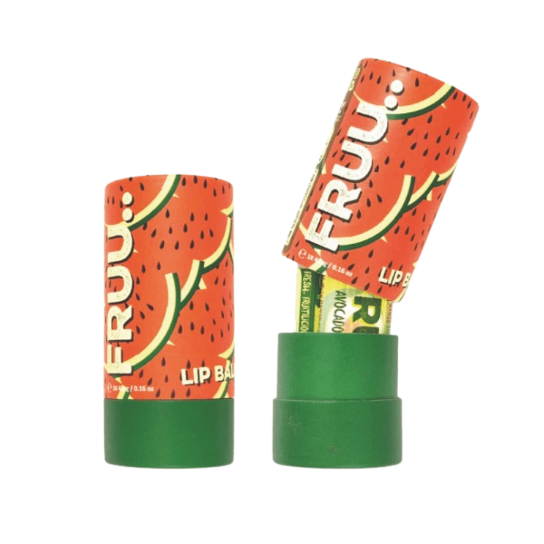 Fruu lip balm trio gift set. Vegan and cruelty-free. Available at Lovethical along with plenty of other vegan and cruelty-free beauty products, makeup, make up, toiletries and cosmetics for all your gift and present needs. 