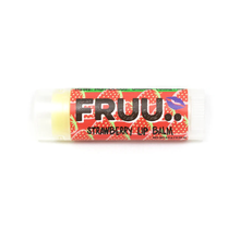 Load image into Gallery viewer, Fruu strawberry lip balm. Vegan and cruelty-free. Available at Lovethical along with plenty of other vegan and cruelty-free beauty products, makeup, make up, toiletries and cosmetics for all your gift and present needs. 
