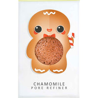 The Konjac Sponge Company Mini Pore Refiner Gingerbread Man. Picture shows the beautiful packaging that has a cute picture of a gingerbread man on it. Vegan and cruelty-free. Available at Lovethical along with plenty of other vegan and cruelty-free beauty products, makeup, make up, toiletries and cosmetics for all your gift and present needs. 