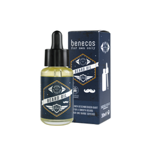 Load image into Gallery viewer, benecos mens beard oil with box. Vegan and cruelty-free. Available at Lovethical along with plenty of other vegan and cruelty-free beauty products, makeup, make up, toiletries and cosmetics for all your gift and present needs. 
