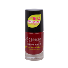 Load image into Gallery viewer, Pot of benecos nail polish - cherry red. Vegan and cruelty-free. Available at Lovethical along with plenty of other vegan and cruelty-free beauty products, makeup, make up, toiletries and cosmetics for all your gift and present needs. 
