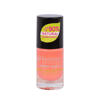 Pot of benecos nail polish - peach sorbet. Vegan and cruelty-free. Available at Lovethical along with plenty of other vegan and cruelty-free beauty products, makeup, make up, toiletries and cosmetics for all your gift and present needs. 