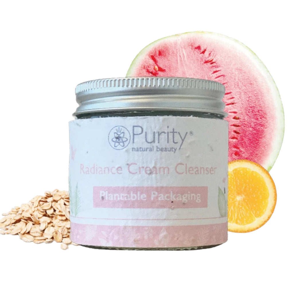 Pot of Purity cream cleanser with plantable packaging. Vegan and cruelty-free. Available at Lovethical along with plenty of other vegan and cruelty-free beauty products, makeup, make up, toiletries and cosmetics for all your gift and present needs. 