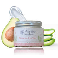 Pot of Purity's Radiance Eye Gel with plantable packaging. Vegan and cruelty-free. Available at Lovethical along with plenty of other vegan and cruelty-free beauty products, makeup, make up, toiletries and cosmetics for all your gift and present needs. 