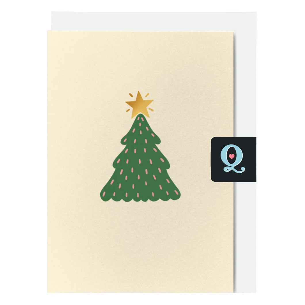 Quinn and Quill Christmas Tree Christmas Card. Vegan and cruelty-free. Available at Lovethical along with plenty of other vegan and cruelty-free beauty products, makeup, make up, toiletries and cosmetics for all your gift and present needs. 