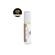 Load image into Gallery viewer, Bloomtown roll on infused oil - The Café - hazelnut and vanilla. Includes beauty shortlist Awards 2018 Editor&#39;s Choice winner badge. Vegan and cruelty-free. Available at Lovethical along with plenty of other vegan and cruelty-free beauty products, makeup, make up, toiletries and cosmetics for all your gift and present needs. 
