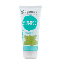 benecos shampoo - melissa lemon balm and nettle for oily hair. Vegan and cruelty-free. Available at Lovethical along with plenty of other vegan and cruelty-free beauty products, makeup, make up, toiletries and cosmetics for all your gift and present needs. 