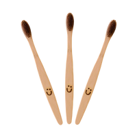 Moonie bamboo toothbrush. Vegan, cruelty-free and plastic-free. Available at Lovethical along with plenty of other vegan and cruelty-free beauty products, makeup, make up, toiletries and cosmetics for all your gift and present needs. 