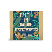 Load image into Gallery viewer, Faith in Nature Blue Cedar Soap Vegan and cruelty-free. Available at Lovethical along with plenty of other vegan and cruelty-free beauty products, makeup, make up, toiletries and cosmetics for all your gift and present needs. 

