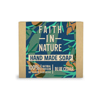 Faith in Nature Blue Cedar Soap Vegan and cruelty-free. Available at Lovethical along with plenty of other vegan and cruelty-free beauty products, makeup, make up, toiletries and cosmetics for all your gift and present needs. 