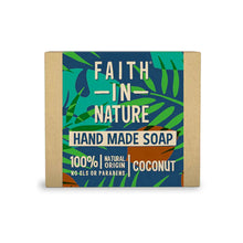Load image into Gallery viewer, Faith in Nature Coconut Soap Vegan and cruelty-free. Available at Lovethical along with plenty of other vegan and cruelty-free beauty products, makeup, make up, toiletries and cosmetics for all your gift and present needs. 
