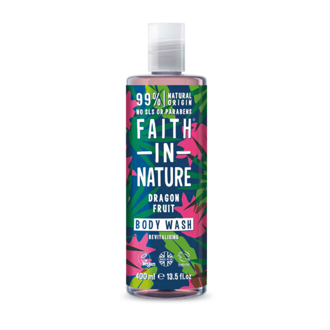 Faith in Nature Dragon Fruit Body Wash Vegan and cruelty-free. Available at Lovethical along with plenty of other vegan and cruelty-free beauty products, makeup, make up, toiletries and cosmetics for all your gift and present needs. 