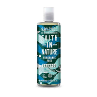 Faith in Nature Fragrance Free Shampoo Vegan and cruelty-free. Available at Lovethical along with plenty of other vegan and cruelty-free beauty products, makeup, make up, toiletries and cosmetics for all your gift and present needs. 