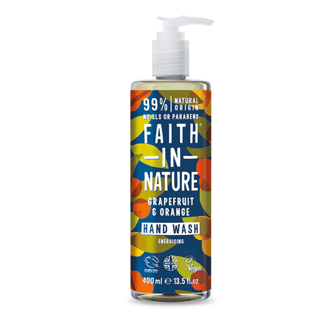 Faith in Nature Grapefruit and Orange Hand Wash Vegan and cruelty-free. Available at Lovethical along with plenty of other vegan and cruelty-free beauty products, makeup, make up, toiletries and cosmetics for all your gift and present needs. 