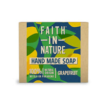 Load image into Gallery viewer, Faith in Nature Grapefruit Soap Vegan and cruelty-free. Available at Lovethical along with plenty of other vegan and cruelty-free beauty products, makeup, make up, toiletries and cosmetics for all your gift and present needs. 
