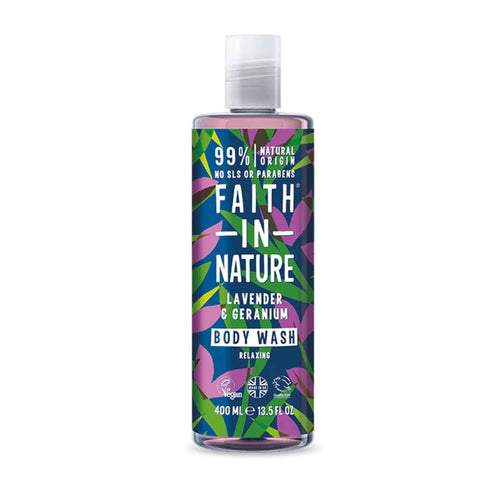 Faith in Nature Lavender and Geranium Body Wash Vegan and cruelty-free. Available at Lovethical along with plenty of other vegan and cruelty-free beauty products, makeup, make up, toiletries and cosmetics for all your gift and present needs. 