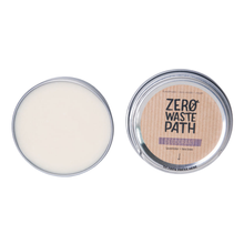 Load image into Gallery viewer, Circulate tin of Zero Waste Path lavender and tea tree solid deodorant. Vegan and cruelty-free. Available at Lovethical along with plenty of other vegan and cruelty-free beauty products, makeup, make up, toiletries and cosmetics for all your gift and present needs. 
